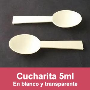 cucharita 5ml blanco transparente